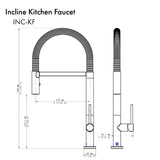 ZLINE Incline Kitchen Faucet in Brushed Nickel (INC-KF-BN)