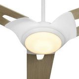 Innovator 52" Modern Wood Pattern Best Smart Ceiling Fan in White w/ LED Light & Remote (3 - Blade) Works w/ Alexa/Google Home/Siri - LEDMyPlace