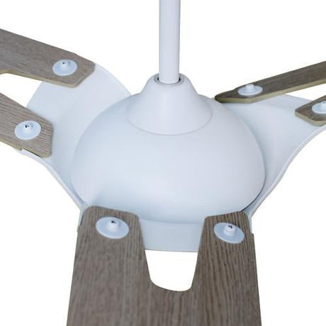 Innovator 52" Modern Wood Pattern Best Smart Ceiling Fan in White w/ LED Light & Remote (3 - Blade) Works w/ Alexa/Google Home/Siri - LEDMyPlace