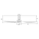 Isola 52 inch 3 - Blade No Light Ceiling Fan with Remote - LEDMyPlace