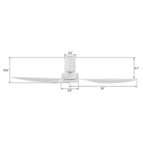 Isola 52 inch 3 - Blade No Light Ceiling Fan with Remote - LEDMyPlace