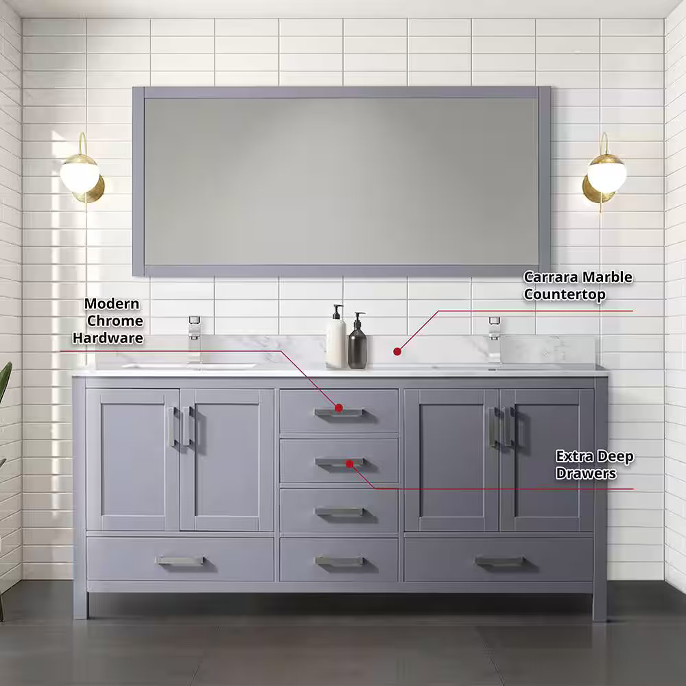 Jacques 72" Dark Grey Vanity Cabinet Only