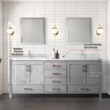 Jacques 80" Distressed Grey Vanity Cabinet Only