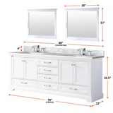 Jacques 80" White Vanity Cabinet Only