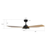 JOURNEY 52 inch 5 - Blade Smart Ceiling Fan with Remote& LED Light - LEDMyPlace