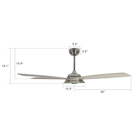 JOURNEY 52 inch 5 - Blade Smart Ceiling Fan with Remote LED Light - LEDMyPlace