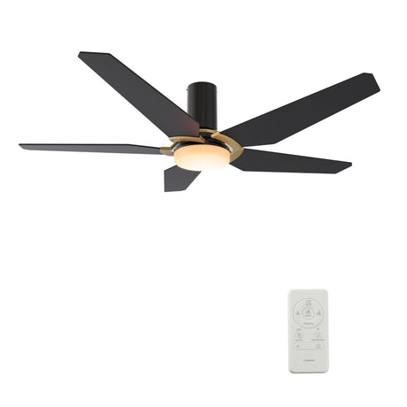 KAJ 52 inch 5 - Blade Flush Mount Smart Ceiling Fan with LED Light & Remote - LEDMyPlace