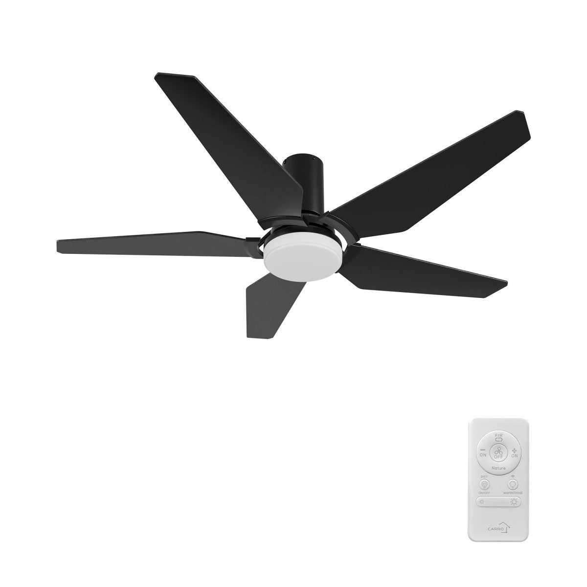 KAJ 52 inch 5 - Blade Flush Mount Smart Ceiling Fan with LED Light & Remote - LEDMyPlace