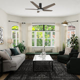 KAJ 52 inch 5 - Blade Flush Mount Smart Ceiling Fan with LED Light & Remote - LEDMyPlace