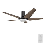 KAJ 52 inch 5 - Blade Flush Mount Smart Ceiling Fan with LED Light & Remote - LEDMyPlace