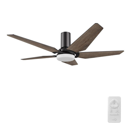 KAJ 52 inch 5 - Blade Flush Mount Smart Ceiling Fan with LED Light & Remote - LEDMyPlace