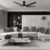 KAJ 52 inch 5 - Blade Flush Mount Smart Ceiling Fan with LED Light & Remote - LEDMyPlace