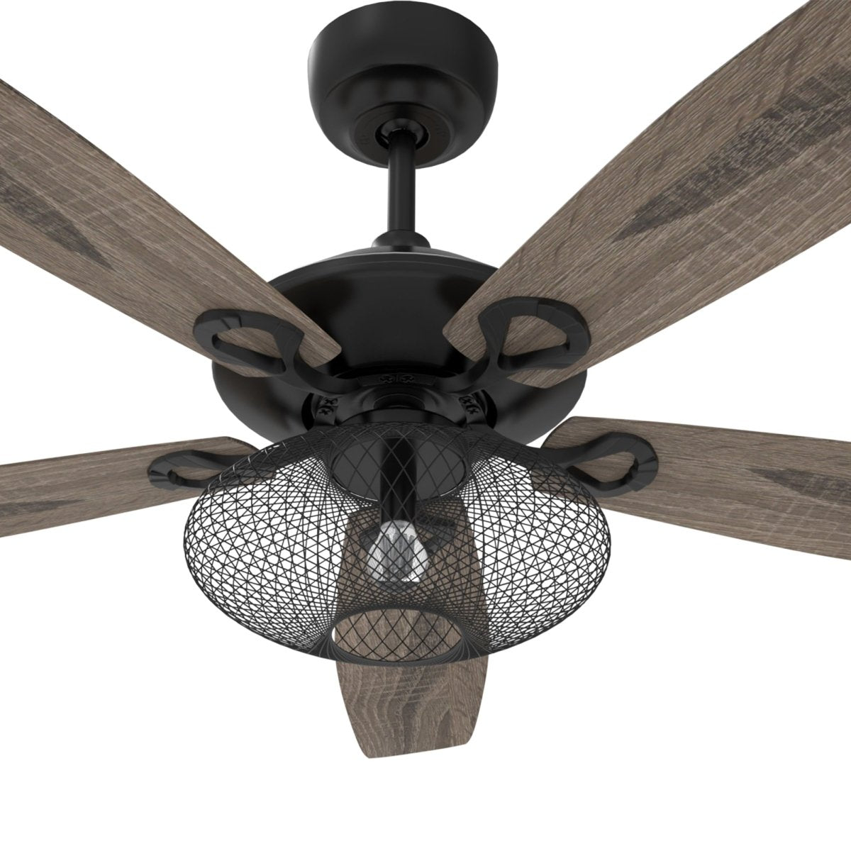 Karson 52 Inch 5 - Blade Best Ceiling Fan With Light & Remote - Black/Wood (Reversible Blades) - LEDMyPlace