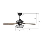Karson 52 Inch 5 - Blade Best Ceiling Fan With Light & Remote - Black/Wood (Reversible Blades) - LEDMyPlace
