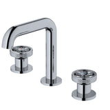 Karran Tryst  Widespread Wheel 2-Handle Three Hole Widespread Bathroom Faucet with Matching Pop-up Drain in Chrome - KAKBF466C