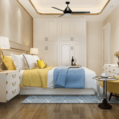 KENDRICK 52 inch 3 - Blade Best Ceiling Fan with LED Light Kit & Remote Control - Black/Black - LEDMyPlace