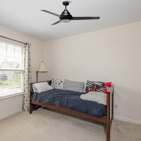 KENDRICK 52 inch 3 - Blade Best Ceiling Fan with LED Light Kit & Remote Control - Black/Black - LEDMyPlace