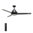 KENDRICK 52 inch 3 - Blade Best Ceiling Fan with LED Light Kit & Remote Control - Black/Black - LEDMyPlace
