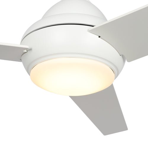 KENDRICK 52 inch 3 - Blade Best Ceiling Fan with LED Light Kit & Remote Control - White/White - LEDMyPlace