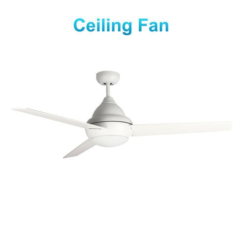 KENDRICK 52 inch 3 - Blade Best Ceiling Fan with LED Light Kit & Remote Control - White/White - LEDMyPlace
