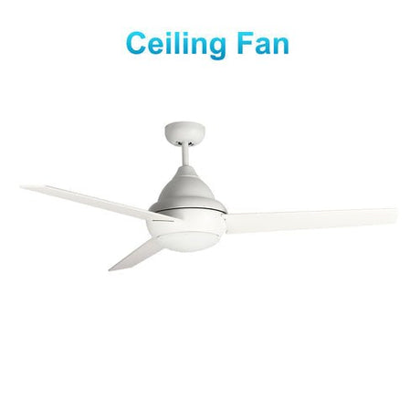 KENDRICK 52 inch 3 - Blade Best Ceiling Fan with LED Light Kit & Remote Control - White/White - LEDMyPlace