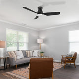 KENSEE 44 inch 3 - Blade Flush Mount Smart Ceiling Fan with LED Light & Remote - LEDMyPlace