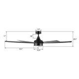 KIMA 65 inch 7 - Blade Ceiling Fan with LED Light & Remote - LEDMyPlace