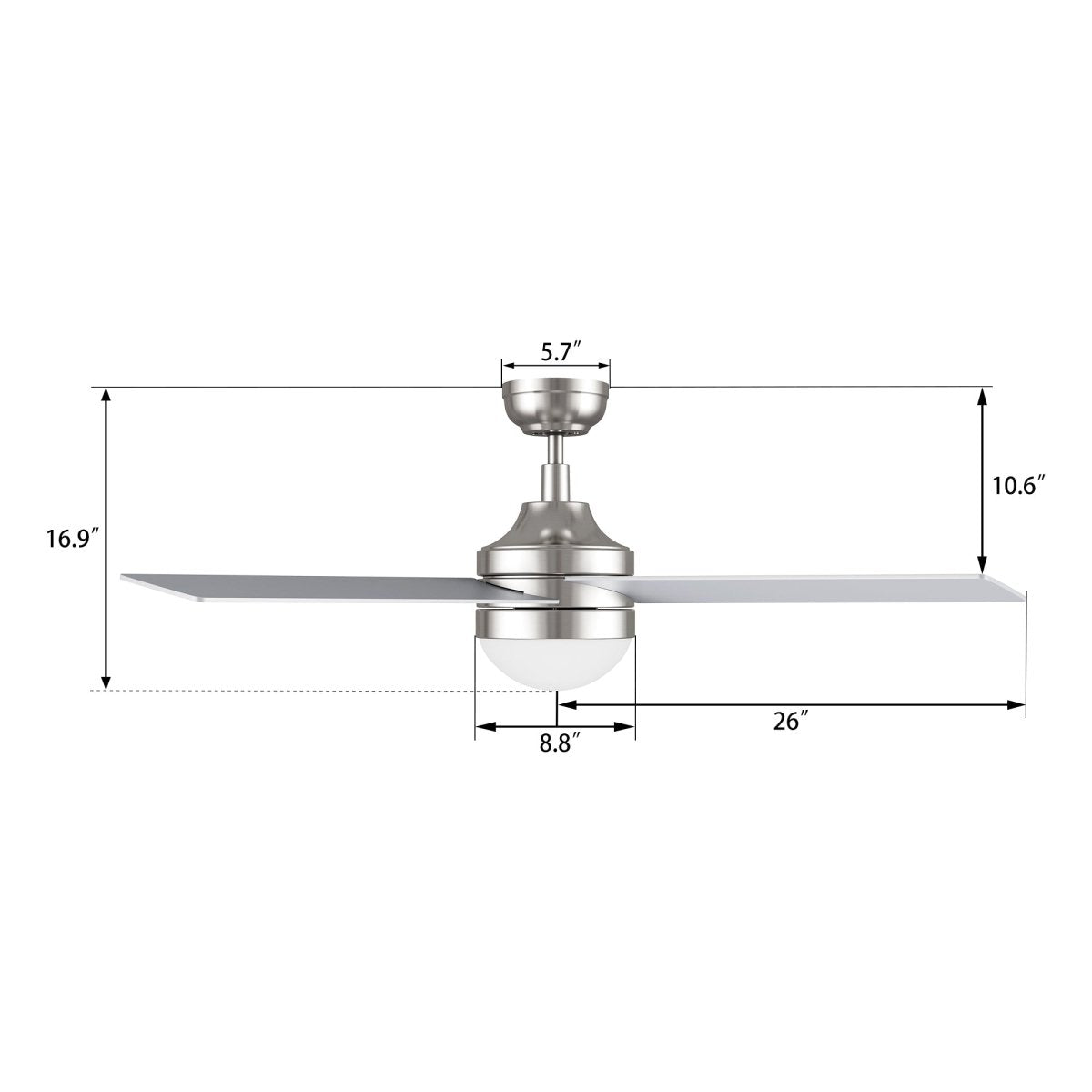 KIMBALL 52 inch 4 - Blade Ceiling Fan with LED Light & Wall Control - LEDMyPlace