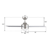 KIMBALL 52 inch 4 - Blade Ceiling Fan with LED Light & Wall Control - LEDMyPlace