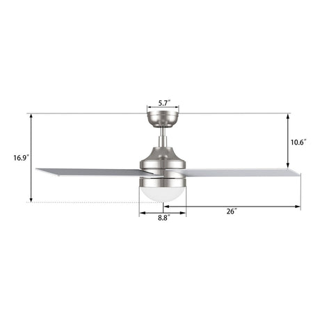 KIMBALL 52 inch 4 - Blade Ceiling Fan with LED Light & Wall Control - LEDMyPlace