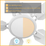 Kipton 52 inch 5 - Blade Ceiling Fan with LED Light Kit & Remote Control - White - LEDMyPlace