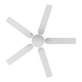 Kipton 52 inch 5 - Blade Ceiling Fan with LED Light Kit & Remote Control - White - LEDMyPlace