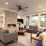 Kipton 52 inch 5 - Blade Ceiling Fan with Remote Control - Black/wooden/Walnut - LEDMyPlace