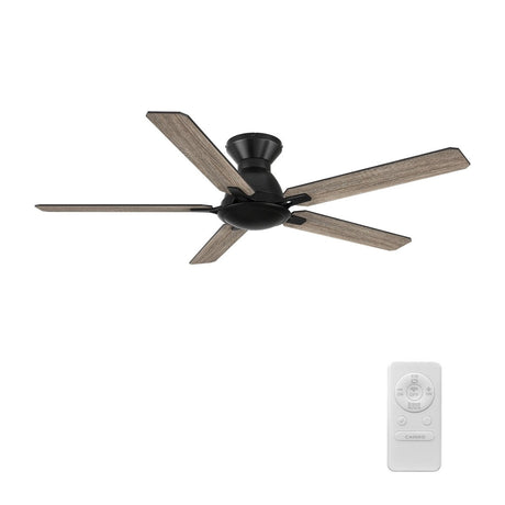 Kipton 52 inch 5 - Blade Ceiling Fan with Remote Control - Black/wooden/Walnut - LEDMyPlace