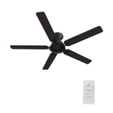 Kipton 52 inch 5 - Blade Ceiling Fan with Remote Control - Black/wooden/Walnut - LEDMyPlace