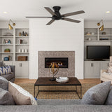 Kipton 52 inch 5 - Blade Ceiling Fan with Remote Control - Black/wooden/Walnut - LEDMyPlace