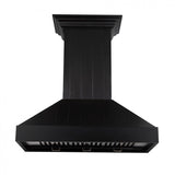ZLINE 36" Wooden Convertible Vent Wall Mount Range Hood in Black - Includes Motor (KPCC-36)