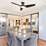 KREIS 52 inch Flush Mount 3 - Blade Smart Ceiling Fan with Remote & LED Light - LEDMyPlace