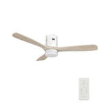 LABELLE 52 inch 3 - Blade Flush Mount Smart Ceiling Fan with LED Light & Remote - LEDMyPlace