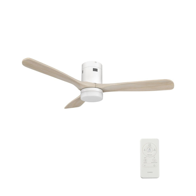 LABELLE 52 inch 3 - Blade Flush Mount Smart Ceiling Fan with LED Light & Remote - LEDMyPlace