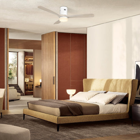 LABELLE 52 inch 3 - Blade Flush Mount Smart Ceiling Fan with LED Light & Remote - LEDMyPlace