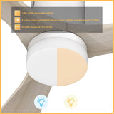 LABELLE 52 inch 3 - Blade Flush Mount Smart Ceiling Fan with LED Light & Remote - LEDMyPlace