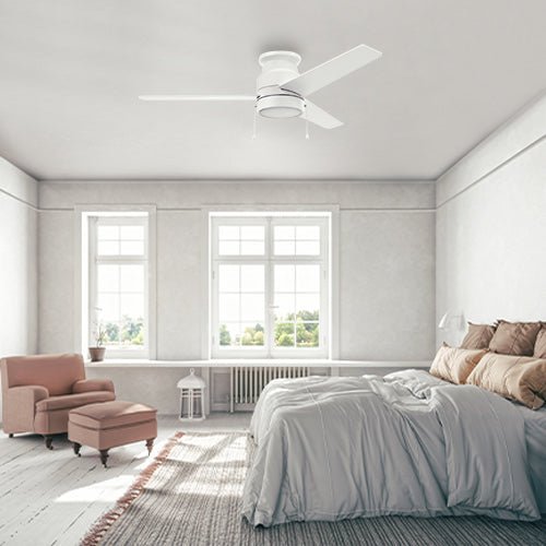 LAMONT 52 inch 3 - Blade Flash Mount Ceiling Fan with Pull Chain &LED Light - LEDMyPlace