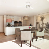 LAMONT 52 inch 3 - Blade Flash Mount Ceiling Fan with Pull Chain &LED Light - LEDMyPlace