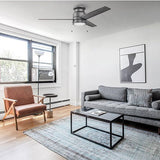 LAMONT 52 inch 3 - Blade Flash Mount Ceiling Fan with Pull Chain &LED Light - LEDMyPlace