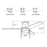 LAMONT 52 inch 3 - Blade Flash Mount Ceiling Fan with Pull Chain &LED Light - LEDMyPlace