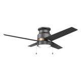 LAMONT 52 inch 4 - Blade Flush Mount Ceiling Fan with LED Light & Pull Chain - LEDMyPlace