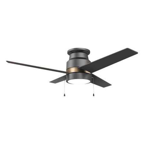 LAMONT 52 inch 4 - Blade Flush Mount Ceiling Fan with LED Light & Pull Chain - LEDMyPlace