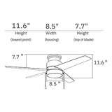 LAMONT 52 inch 4 - Blade Flush Mount Ceiling Fan with LED Light & Pull Chain - LEDMyPlace