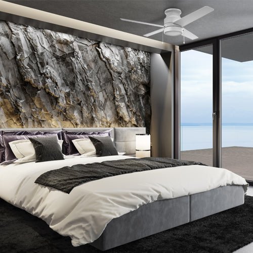 LAMONT 52 inch 4 - Blade Flush Mount Ceiling Fan with LED Light & Pull Chain - LEDMyPlace